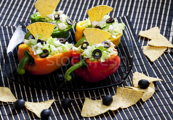 peppers filled with salad Stock photo © phbcz