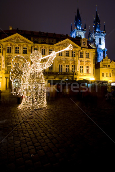 Stockfoto: Oude · binnenstad · vierkante · christmas · tijd · Praag · Tsjechische · Republiek