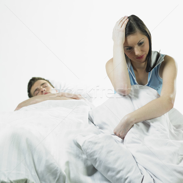 Cuplu femeie om Cupluri tineri dormi Imagine de stoc © phbcz