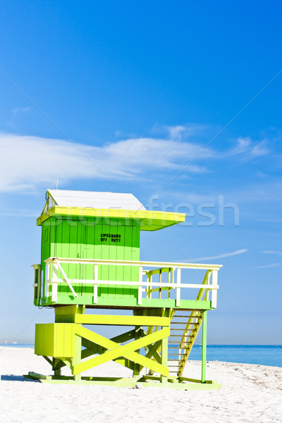 Cabine strand Miami Florida USA zee Stockfoto © phbcz