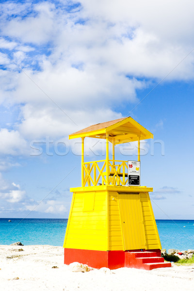 Foto stock: Cabine · praia · empresa · Barbados · caribbean · mar