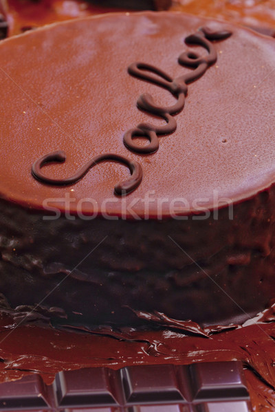 still life of Sacher cake Stock photo © phbcz