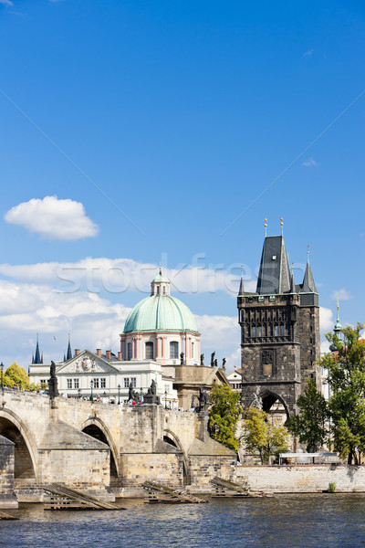 Puente Praga República Checa ciudad río arquitectura Foto stock © phbcz