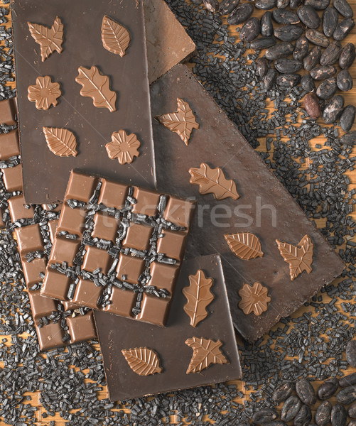Chocolate natureza morta fundos comer doces feijões Foto stock © phbcz