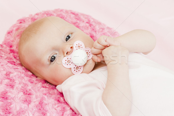 portrait of three months old baby girl Stock photo © phbcz