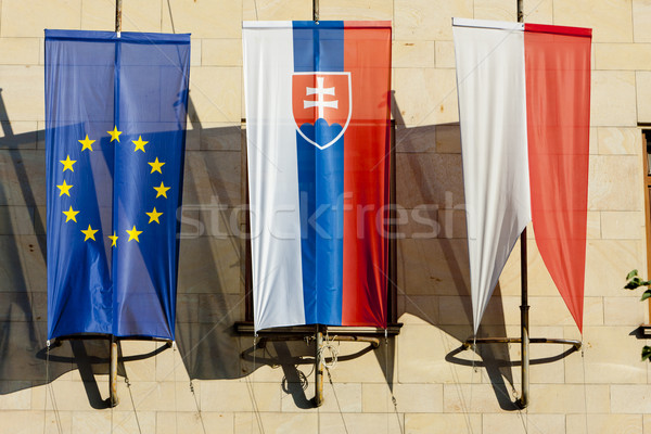 flags in Bratislava, Slovakia Stock photo © phbcz