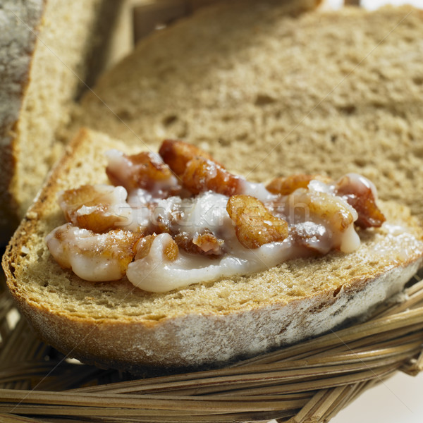 bread with lard and scraps Stock photo © phbcz