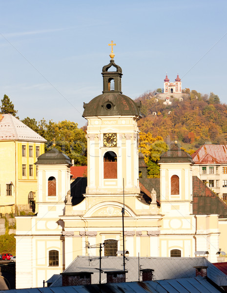 Church of St. Mary and Calvary at background, Banska Stiavnica,  Stock photo © phbcz