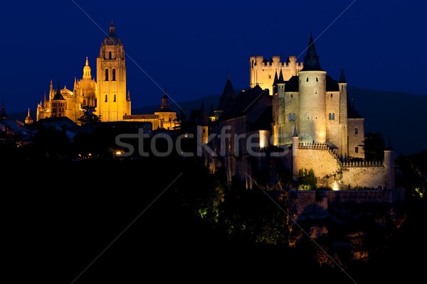 Segovia at night, Castile and Leon, Spain Stock photo © phbcz