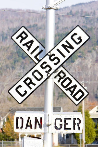 railroad crossing, Gorham, New Hampshire, USA Stock photo © phbcz