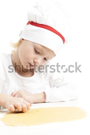 Dziewczynka cięcie cookie dziewczyna żywności dziecko Zdjęcia stock © phbcz