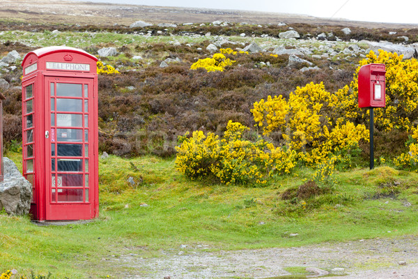 Foto stock: Telefone · cabine · escócia · telefone · vermelho