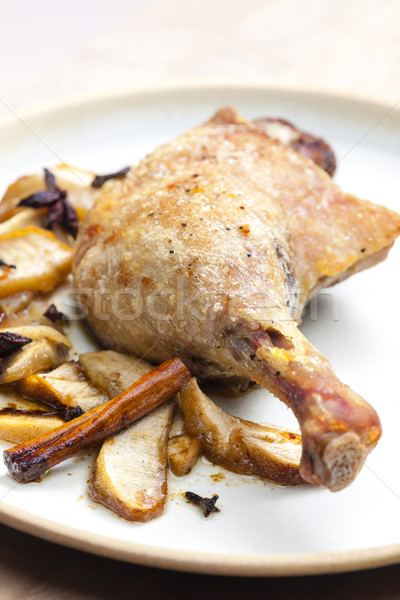 duck baked with apples Stock photo © phbcz