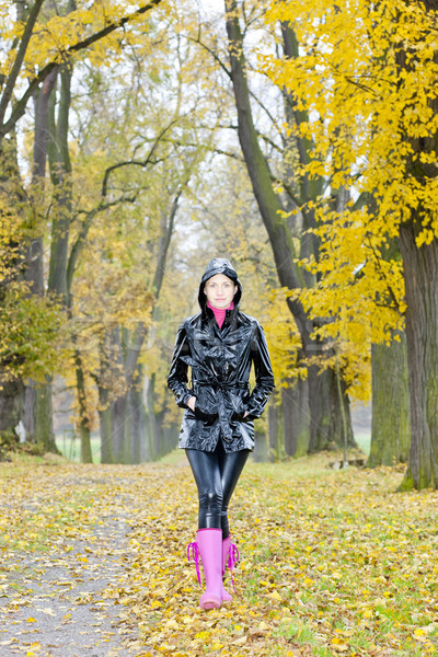 woman in autumnal alley Stock photo © phbcz