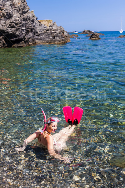 シュノーケリング 地中海 海 フランス 女性 夏 ストックフォト © phbcz