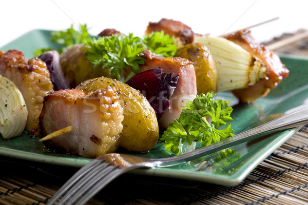 Rural alimentos tenedor hortalizas vegetales platos Foto stock © phbcz