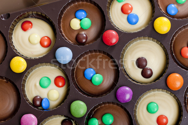 still life of chocolate with smarties Stock photo © phbcz