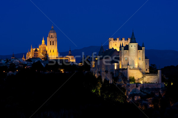 Segovia at night, Castile and Leon, Spain Stock photo © phbcz