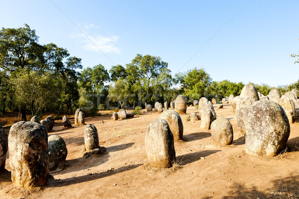 Stock photo: Cromlech of Almendres near Evora, Alentejo, Portugal