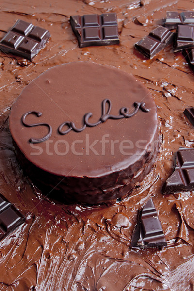 still life of Sacher cake Stock photo © phbcz