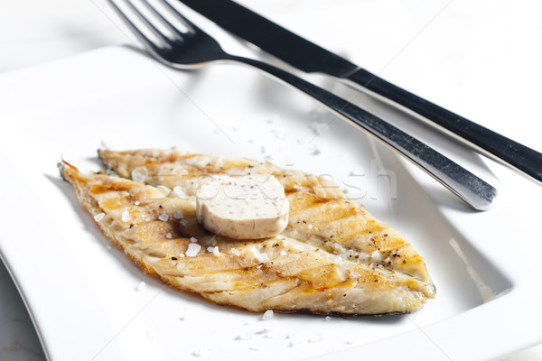 grilled mackerel with anchovy butter Stock photo © phbcz