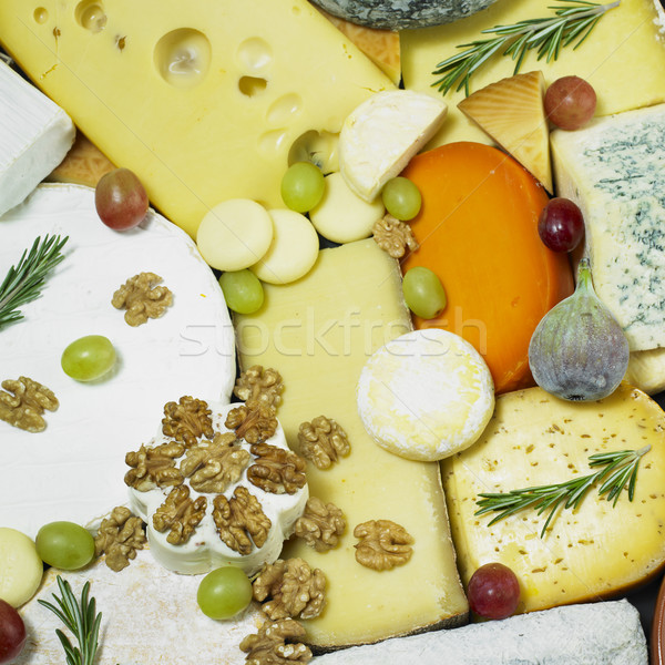 cheese still life with fruit Stock photo © phbcz