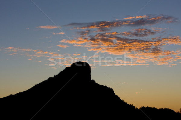 La Roche de Solutre at dawn, Burgundy, France Stock photo © phbcz
