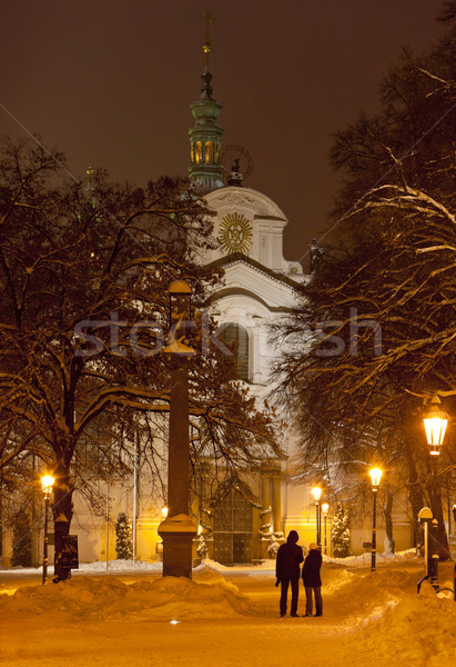 Stok fotoğraf: Kilise · Prag · Çek · Cumhuriyeti · kar · binalar