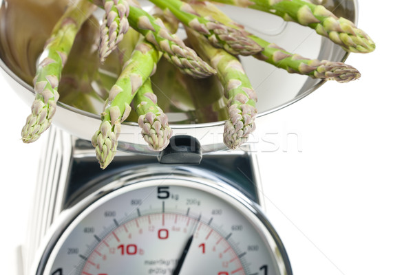 green asparagus on kitchen scales Stock photo © phbcz