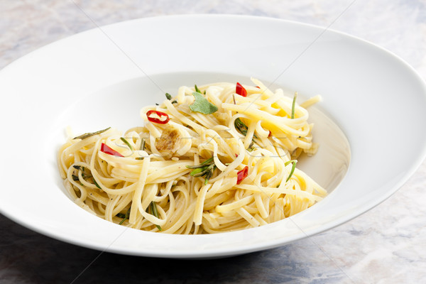 Zdjęcia stock: Spaghetti · Turcja · mięsa · szałwia · chili · tablicy