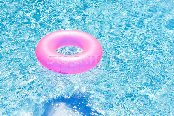 Roze rubber ring zwembad water zomer Stockfoto © phbcz