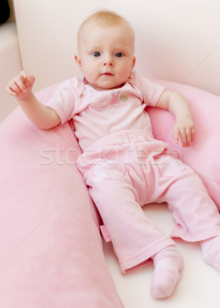 sitting five months old baby girl Stock photo © phbcz