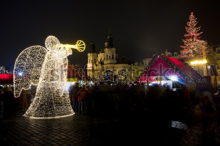 Old Town Square at Christmas time, Prague, Czech Republic Stock photo © phbcz
