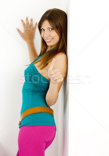 Portret în picioare femeie modă tineri Imagine de stoc © phbcz