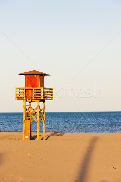 lifeguard cabin on the beach in Narbonne Plage, Languedoc-Roussi Stock photo © phbcz