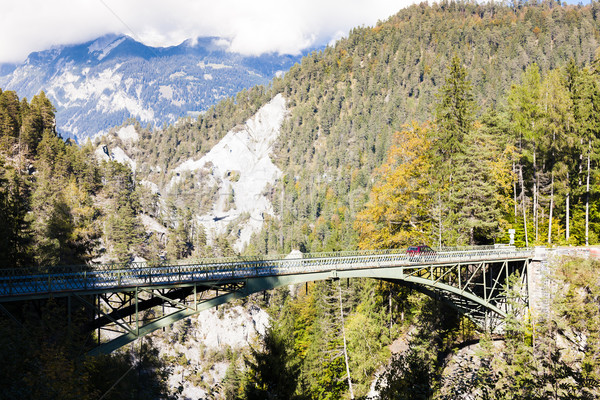 Alps landscape with a bridge near Versam, canton Graubunden, Swi Stock photo © phbcz