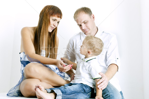 portrait of parents with their little son Stock photo © phbcz