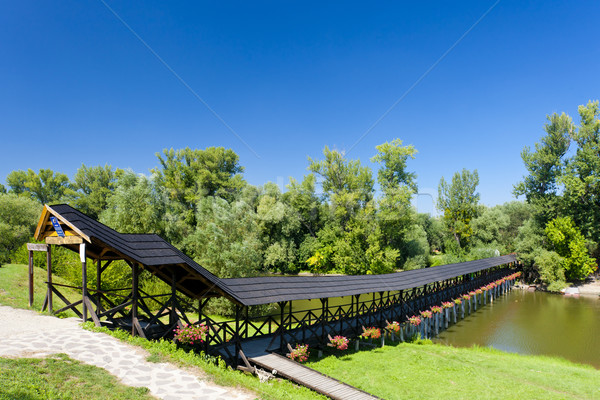 covered wooden bridge, Kolarovo, Slovakia Stock photo © phbcz