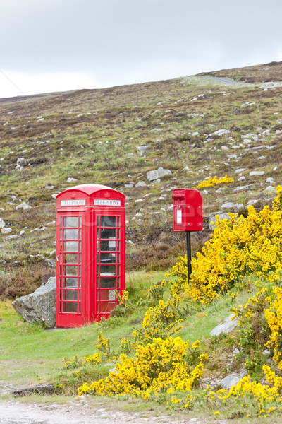 Telefon Nische Briefkasten Schottland Telefon rot Stock foto © phbcz