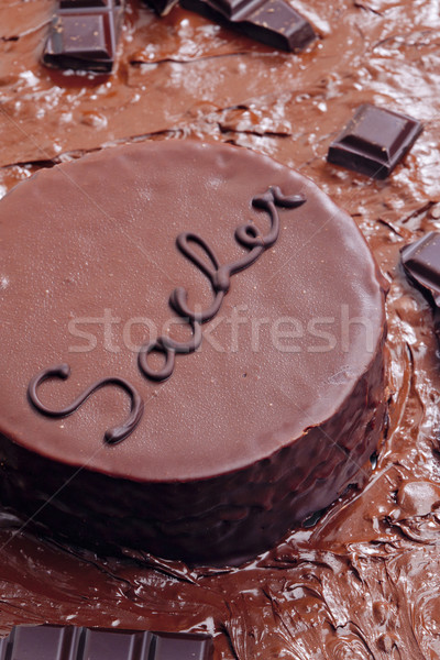 Naturaleza muerta torta alimentos cumpleanos chocolate postre Foto stock © phbcz