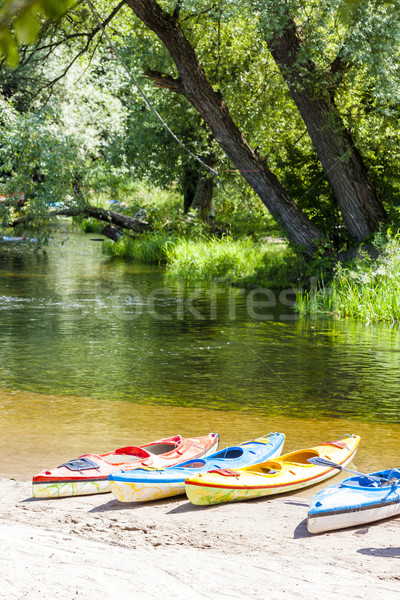 canoeing on Krutynia River, Warmian-Masurian Voivodeship, Poland Stock photo © phbcz