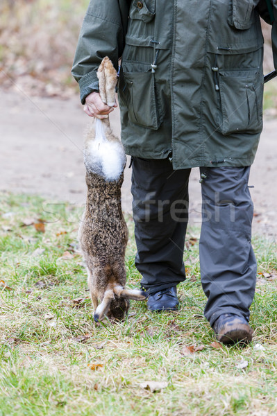 Vadász zsákmány férfi személy vadászat kint Stock fotó © phbcz