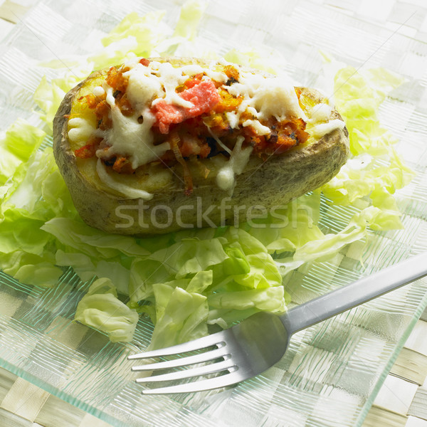 baked filled potato Stock photo © phbcz