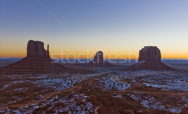 The Mittens and Merrick Butte during sunrise, Monument Valley Na Stock photo © phbcz