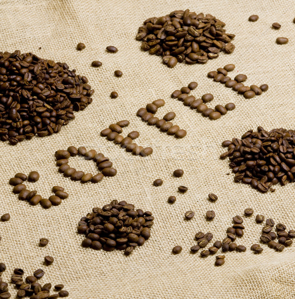 sign made of coffee beans Stock photo © phbcz
