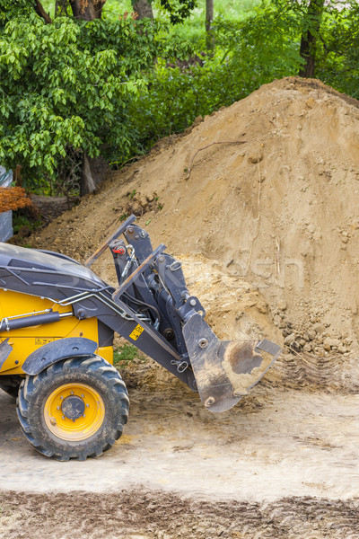 Escavatore costruzione sabbia industriali macchina Foto d'archivio © phbcz