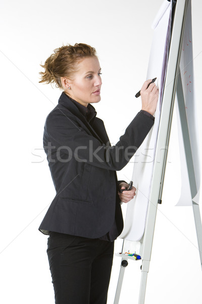 businesswoman at whiteboard Stock photo © phbcz