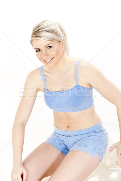 Foto stock: Pelota · gimnasio · mujer · deporte · fitness