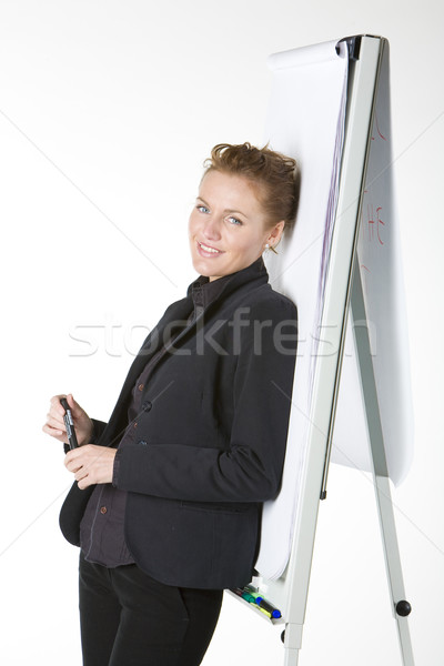 businesswoman at whiteboard Stock photo © phbcz