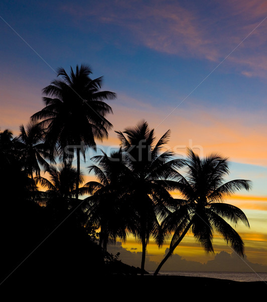 Stock photo: sunset over Caribbean Sea, Turtle Beach, Tobago